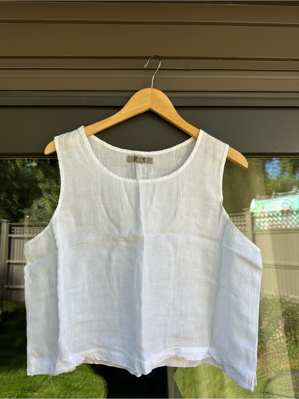 FLAX White Linen Tank Top